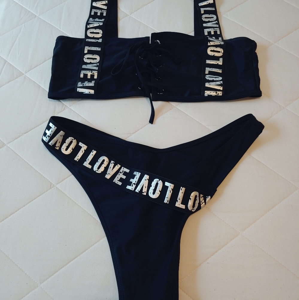 Trending High-waited "LOVE" bikini (NWOT)